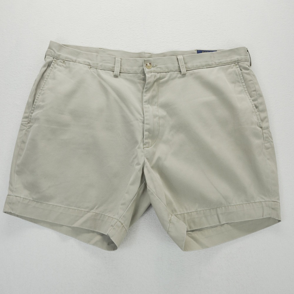 Polo Ralph Lauren Mens‎ Classic Fit 6 Inch Chino Shorts Khaki Tan Size 40 Cotton